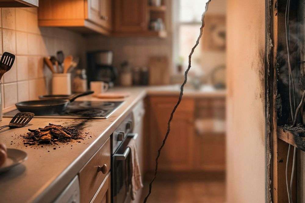 Fire Damage in Kitchen